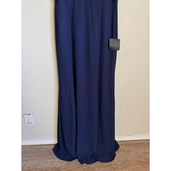 Lulus Women's Dark Navy Blue Sleeveless Maxi Dress Large Formal Wedding New - Picture 3 of 12